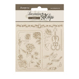 Stamperia Decorative chips cm 14x14 - Venice City of Art roses and frame SCB270