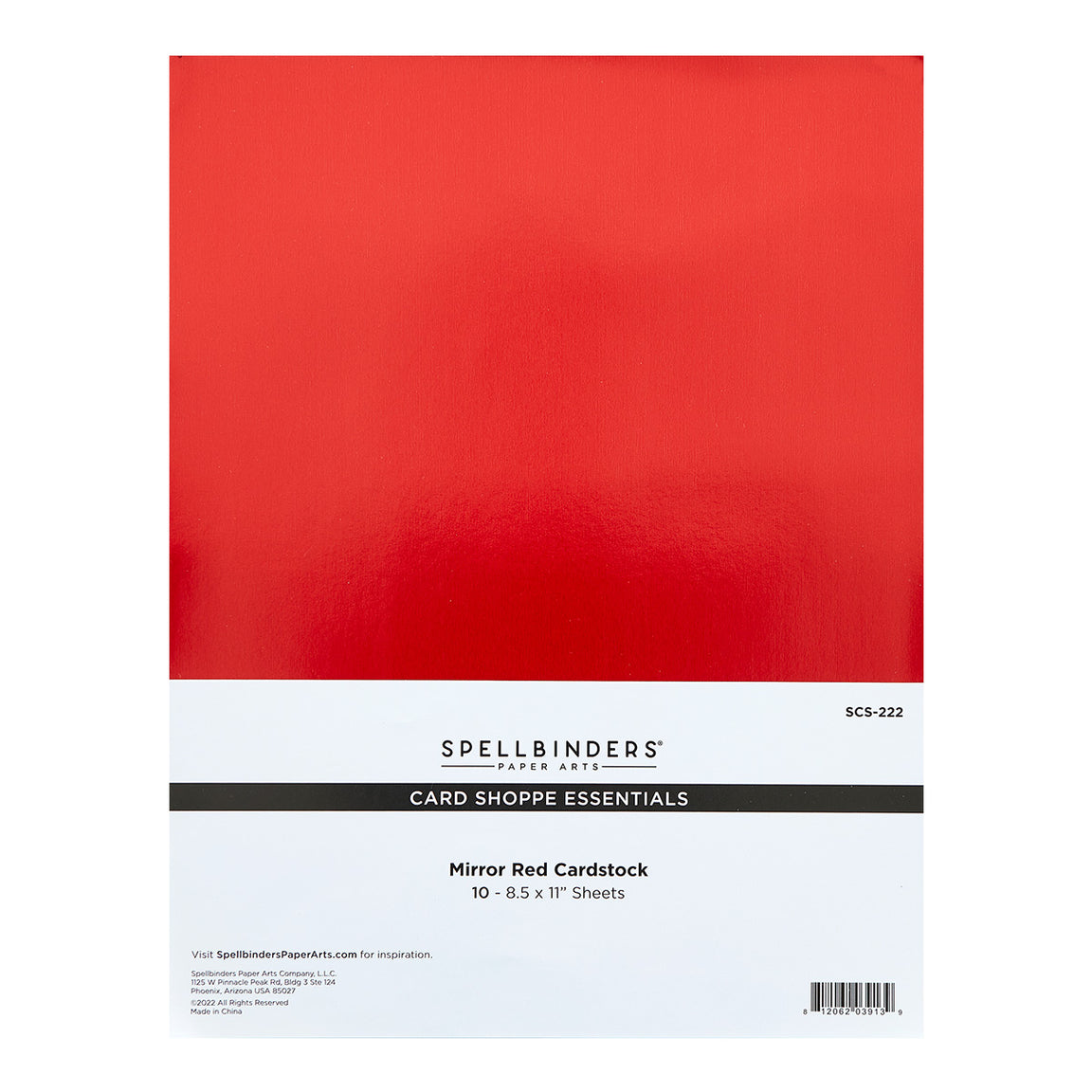 Spellbinders Mirror Red Cardstock 8.5" x 11" - 10 Pack