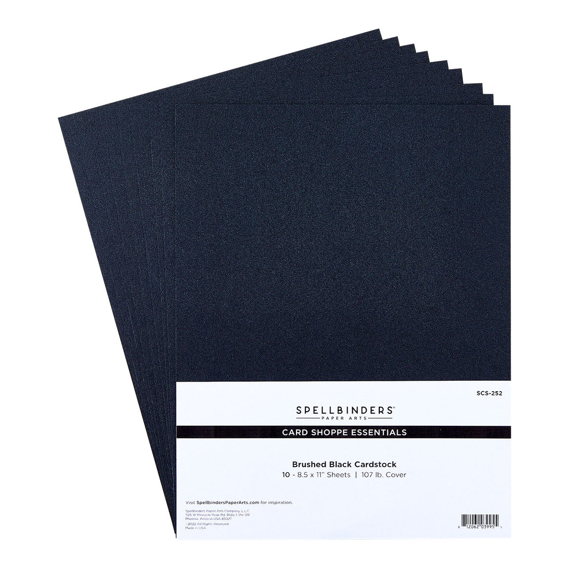 Spellbinders Brushed Black Cardstock - 8.5 x 11" - Sealed By Spellbinders Collection