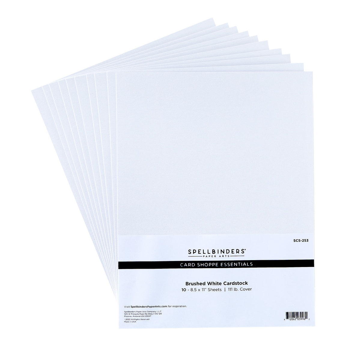 Spellbinders Brushed White Cardstock - 8.5 x 11" - Sealed By Spellbinders Collection