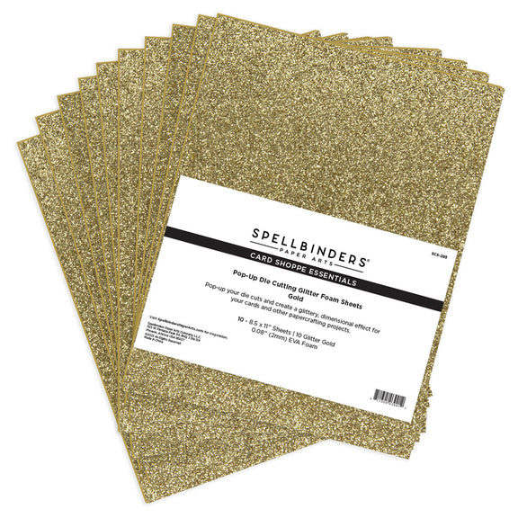 Spellbinders Pop-Up Die Cutting Glitter Foam Sheets - Gold