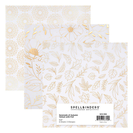 Spellbinders Foiled Vellum 6x6" Paper Pad - Serenade of Autumn Collection