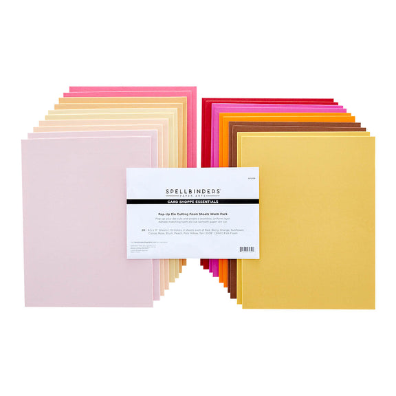 Spellbinders Warm Tones Pop-up Die Cutting Foam Sheets - 20 Pack