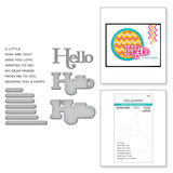 Spellbinders A Little Hello Sentiments Clear Stamp & Die Set - Spotlight Frames and Florals Collection