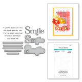 Spellbinders You Make Me Smile Sentiments Clear Stamp and Die Set - Spotlight Frames and Florals Collection