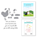 Spellbinders Spring Chicken Clear Stamp & Die Set - On the Farm Collection