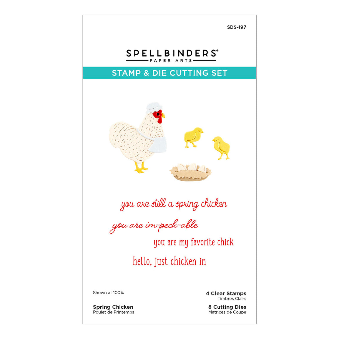 Spellbinders Spring Chicken Clear Stamp & Die Set - On the Farm Collection