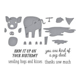 Spellbinders Ham It Up Clear Stamp & Die Set - On the Farm Collection
