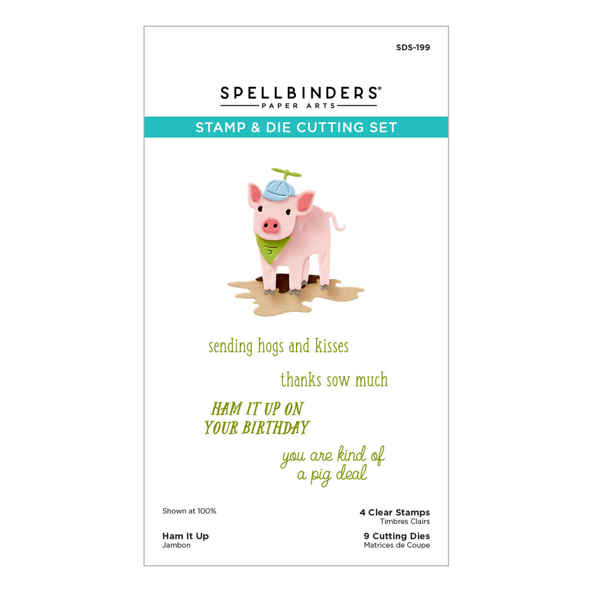 Spellbinders Ham It Up Clear Stamp & Die Set - On the Farm Collection