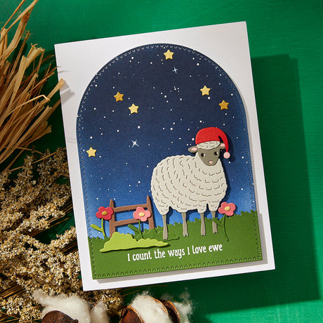 Spellbinders Counting Sheep Clear Stamp & Die Set - On the Farm Collection