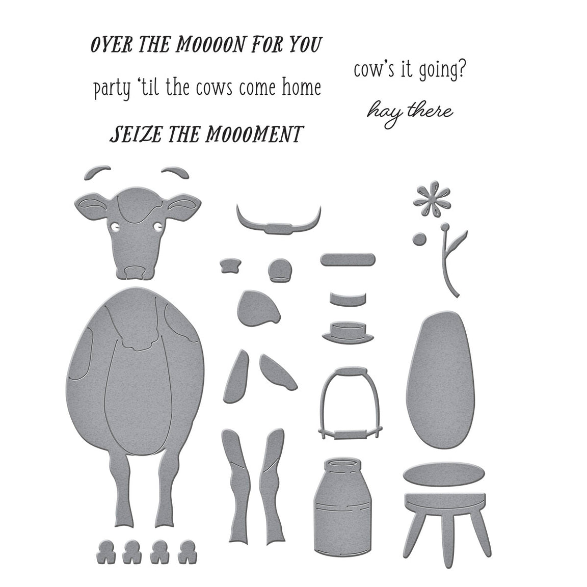 Spellbinders Hay There Clear Stamp & Die Set - On the Farm Collection