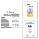 Spellbinders Very Best Wishes Sentiments Clear Stamp & Die Set from the Wildflowers Collection by Lisa Horton