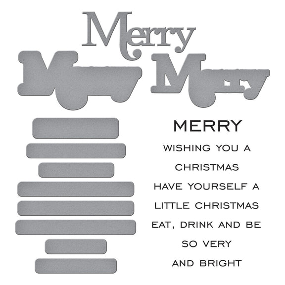 Spellbinders Merry Sentiments Clear Stamp & Die Set from the All About Christmas Collection by Lisa Horton