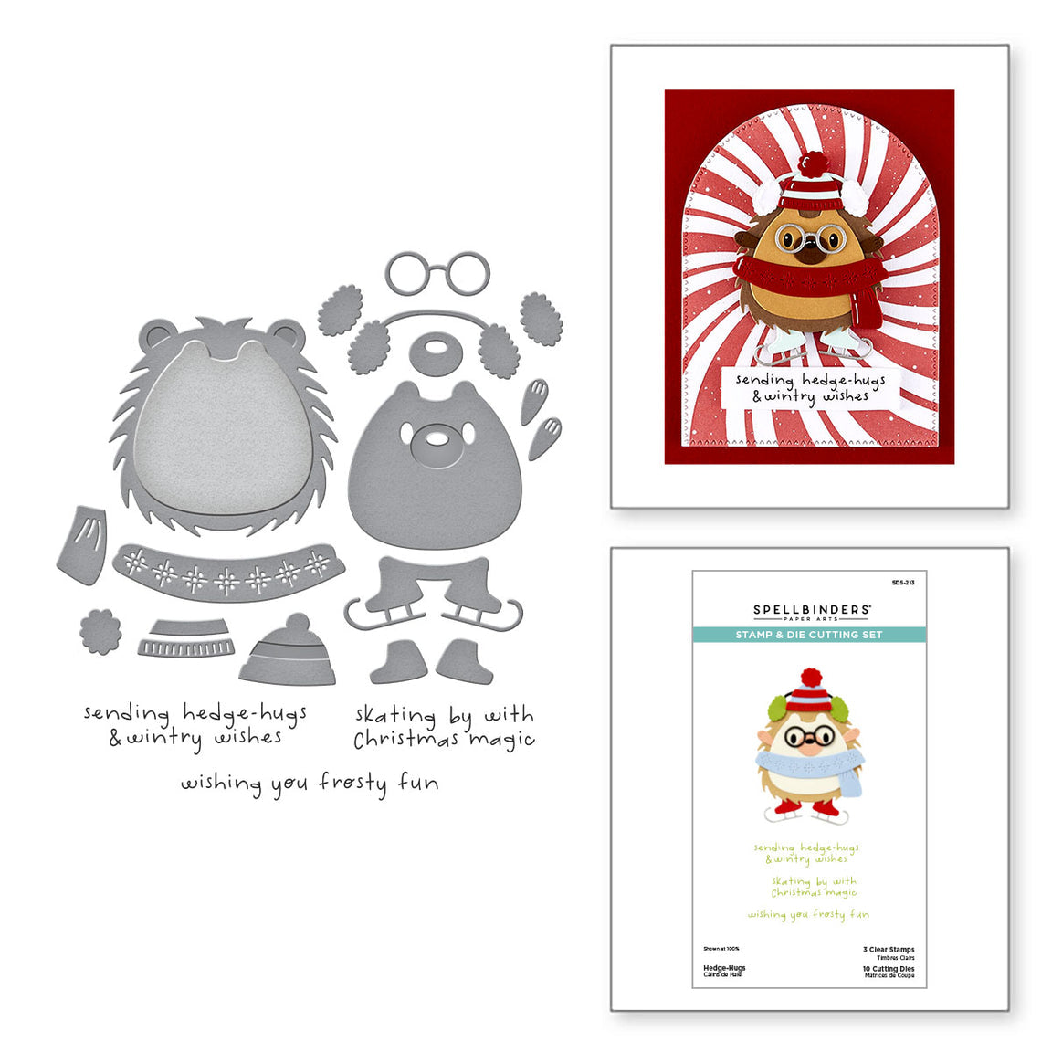 Spellbinders Hedge-Hugs Clear Stamp & Die Set from the Merry Mischief Collection