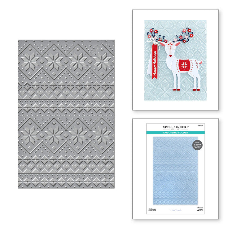 Spellbinders Ski Lodge Embossing Folder - Winter Tales Collection by Zsoka Marko