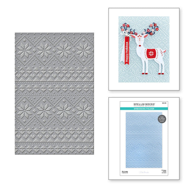 Spellbinders Ski Lodge Embossing Folder - Winter Tales Collection by Zsoka Marko