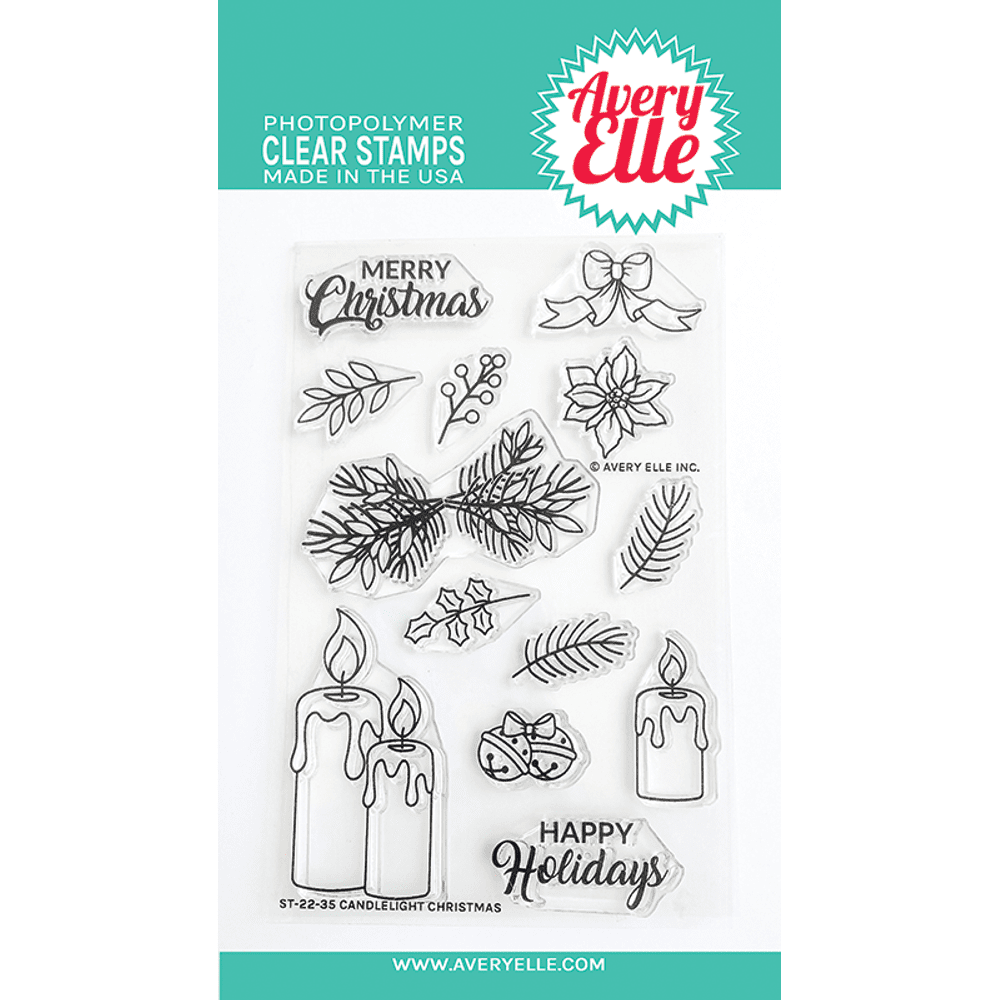 Avery Elle Candlelight Christmas Clear Stamp & Die Set Bundle