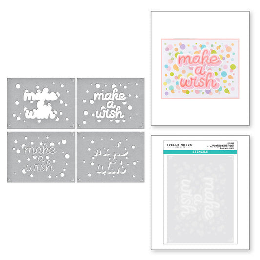 Spellbinders Layered Make a Wish Confetti Stencils - The Layered Stencils Collection