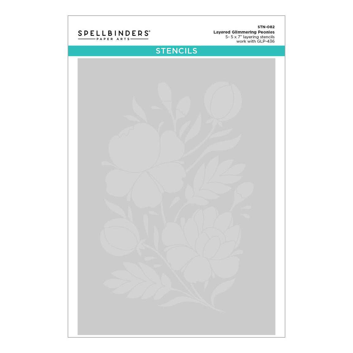 Spellbinders Glimmering Peonies Glimmer Plate & Stencil Bundle - Glimmering Flowers Collection