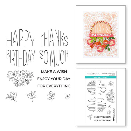 Spellbinders Kaleidoscope Arch Sentiments Clear Stamp Set - Kaleidoscope Arch Collection