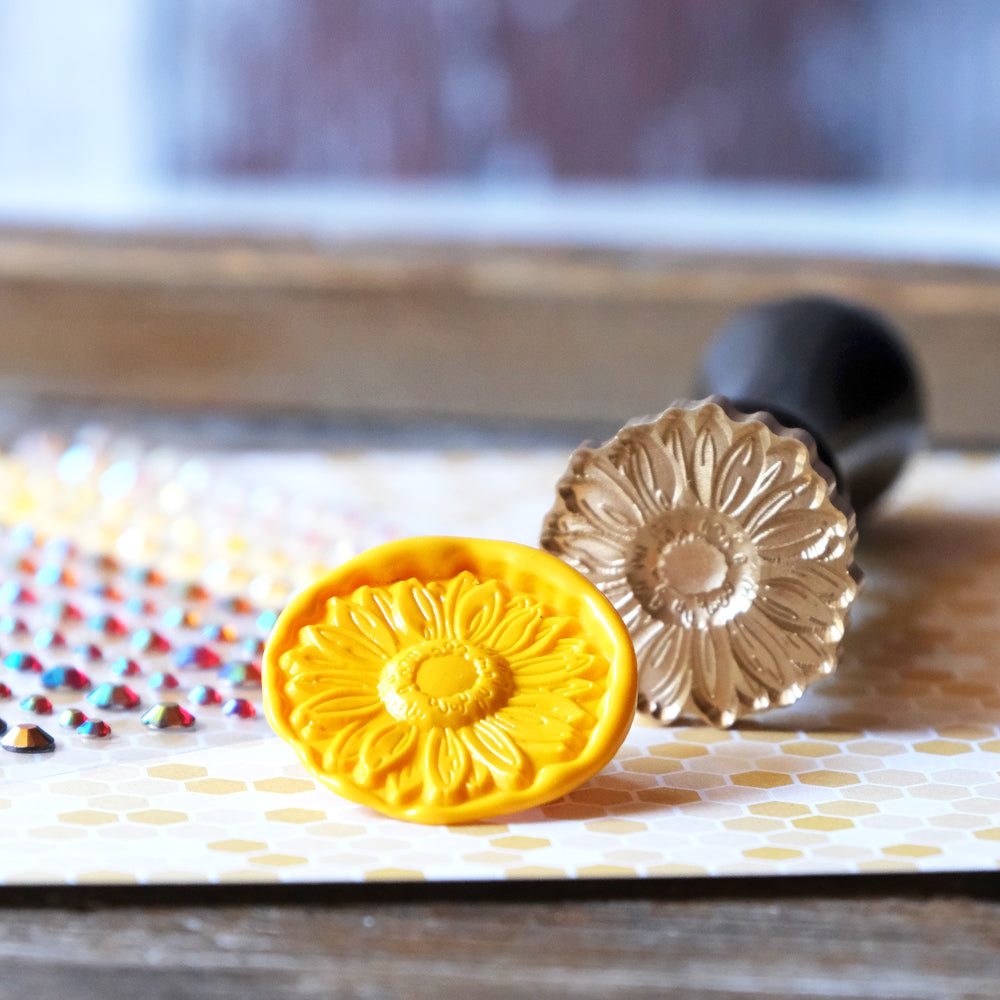 Honey Bee 3D Sunflower Wax Stamper