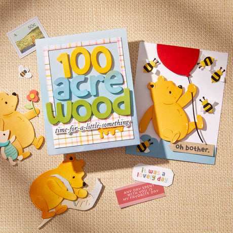 Spellbinders Pooh's Alphabet, Numbers & More Etched Dies from the Say Cheese Classic Pooh Collection in Collaboration with Simple Stories