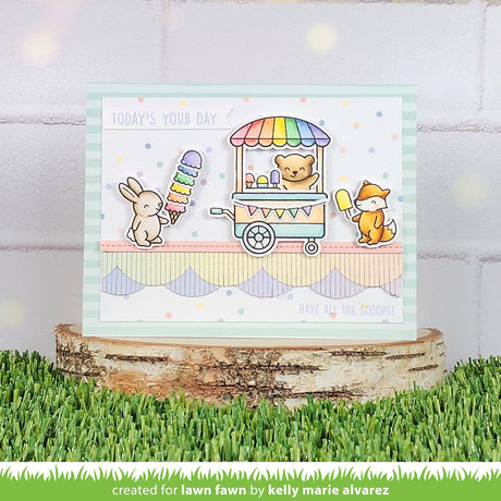 Lawn Fawn Treat Cart Sentiment Add-on Stamp and Die Set Bundle