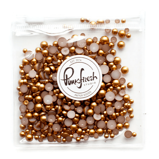 Pinkfresh Studio Metallic Pearls: Matte Gold