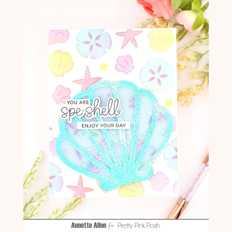 Pretty Pink Posh Seashell Shaker