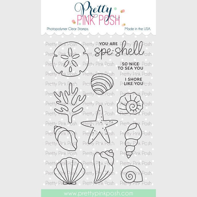 Pretty Pink Posh Seashells stamp set