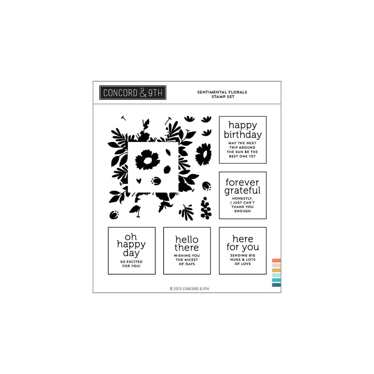 Concord & 9th Sentimental Florals Stamp Set (6 x 6)
