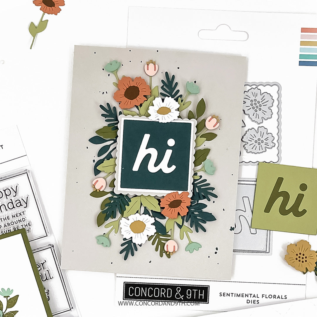 Concord & 9th Sentimental Florals Stamp Set (6 x 6)