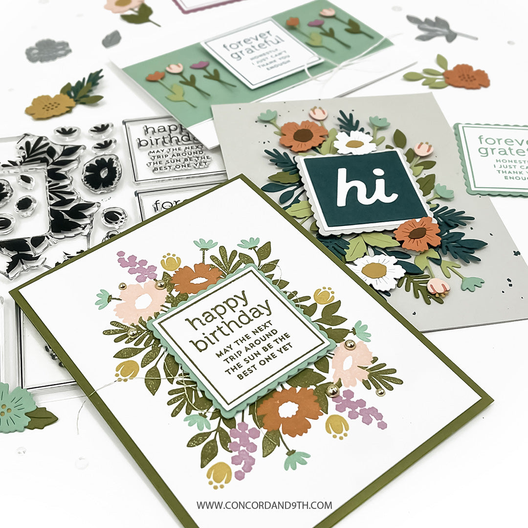 Concord & 9th Sentimental Florals Stamp Set (6 x 6)