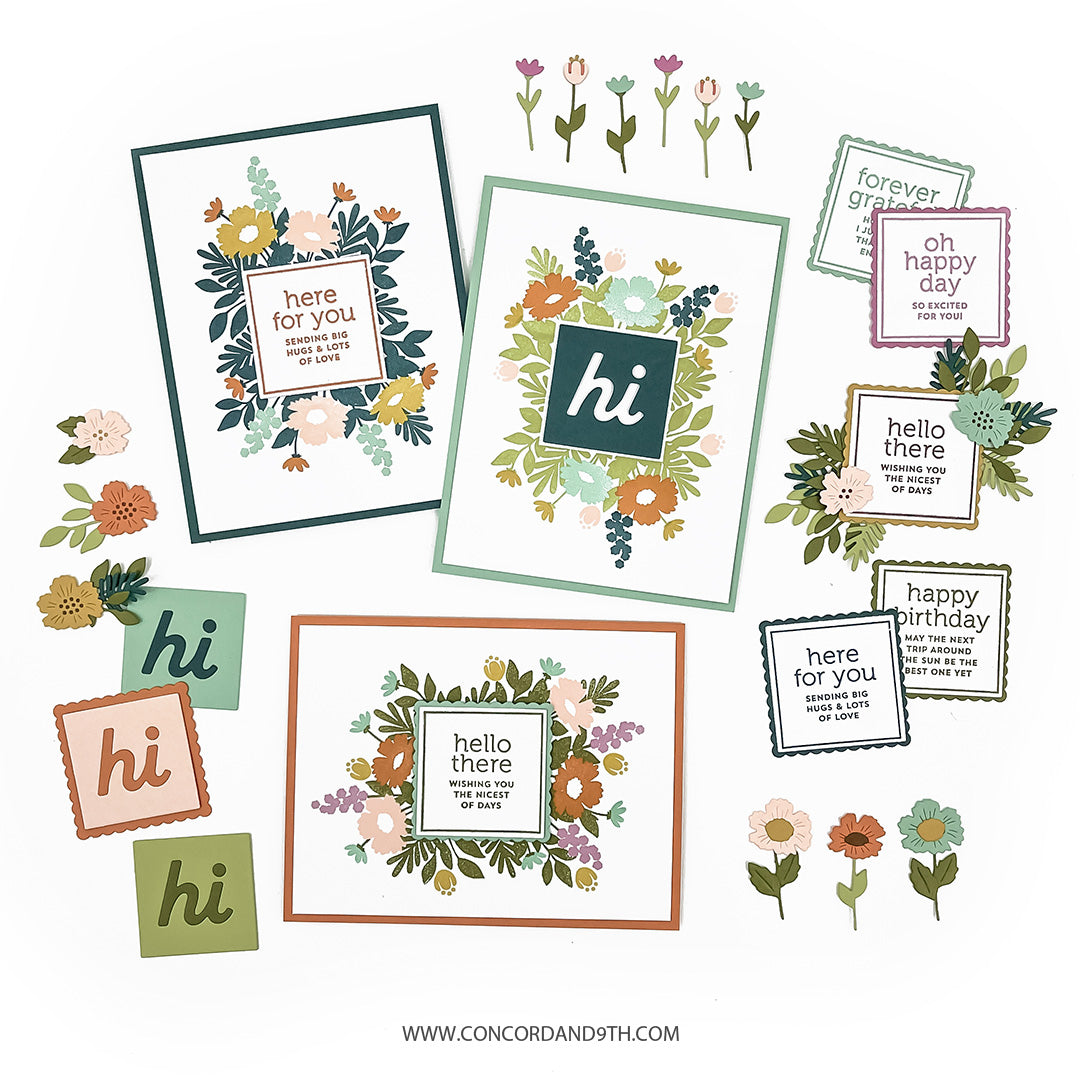 Concord & 9th Sentimental Florals Stamp Set (6 x 6)