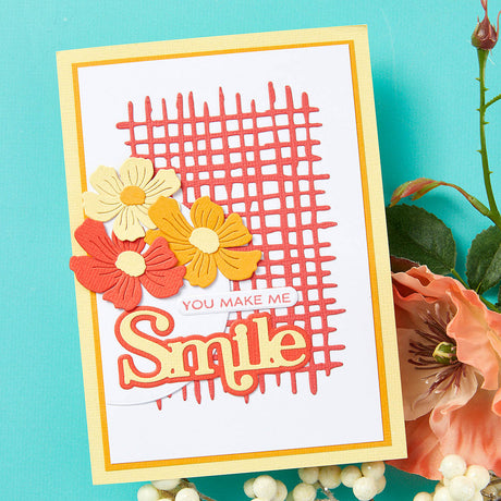 Spellbinders You Make Me Smile Sentiments Clear Stamp and Die Set - Spotlight Frames and Florals Collection
