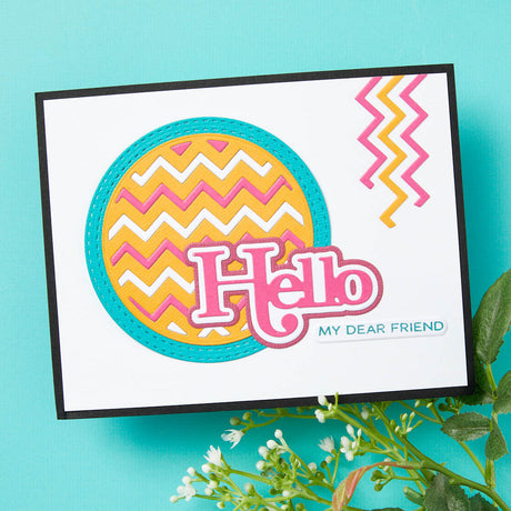 Spellbinders A Little Hello Sentiments Clear Stamp & Die Set - Spotlight Frames and Florals Collection