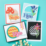 Spellbinders Stitched Edge Circle Backgrounds Etched Dies - Spotlight Frames and Florals Collection