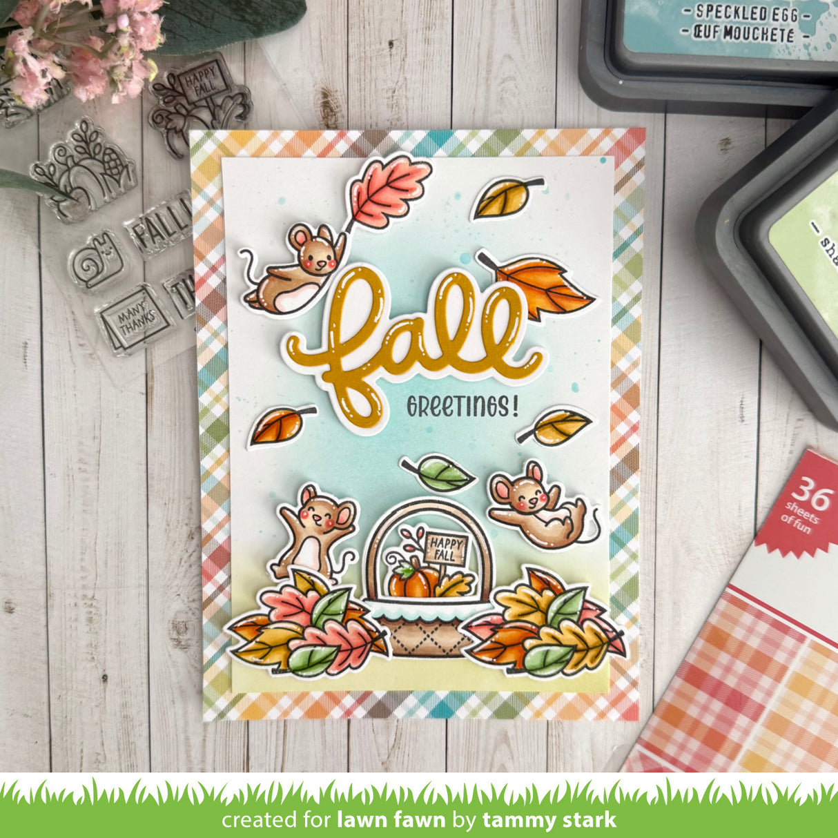 Lawn Fawn spring basket add-on: fall Stamp