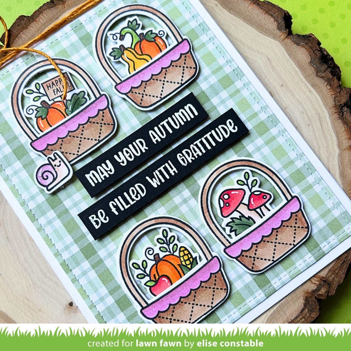 Lawn Fawn spring basket add-on: fall Stamp