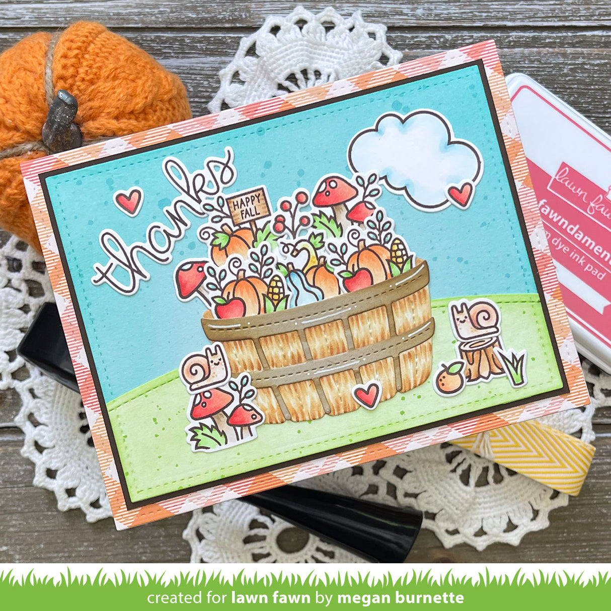 Lawn Fawn spring basket add-on: fall Stamp