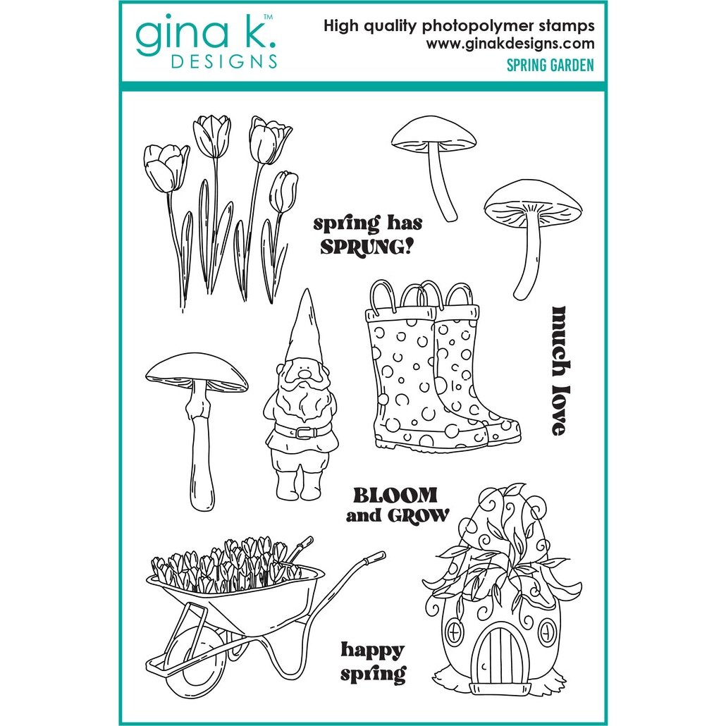 Gina K Designs Spring Garden Stamp & Die Set Bundle