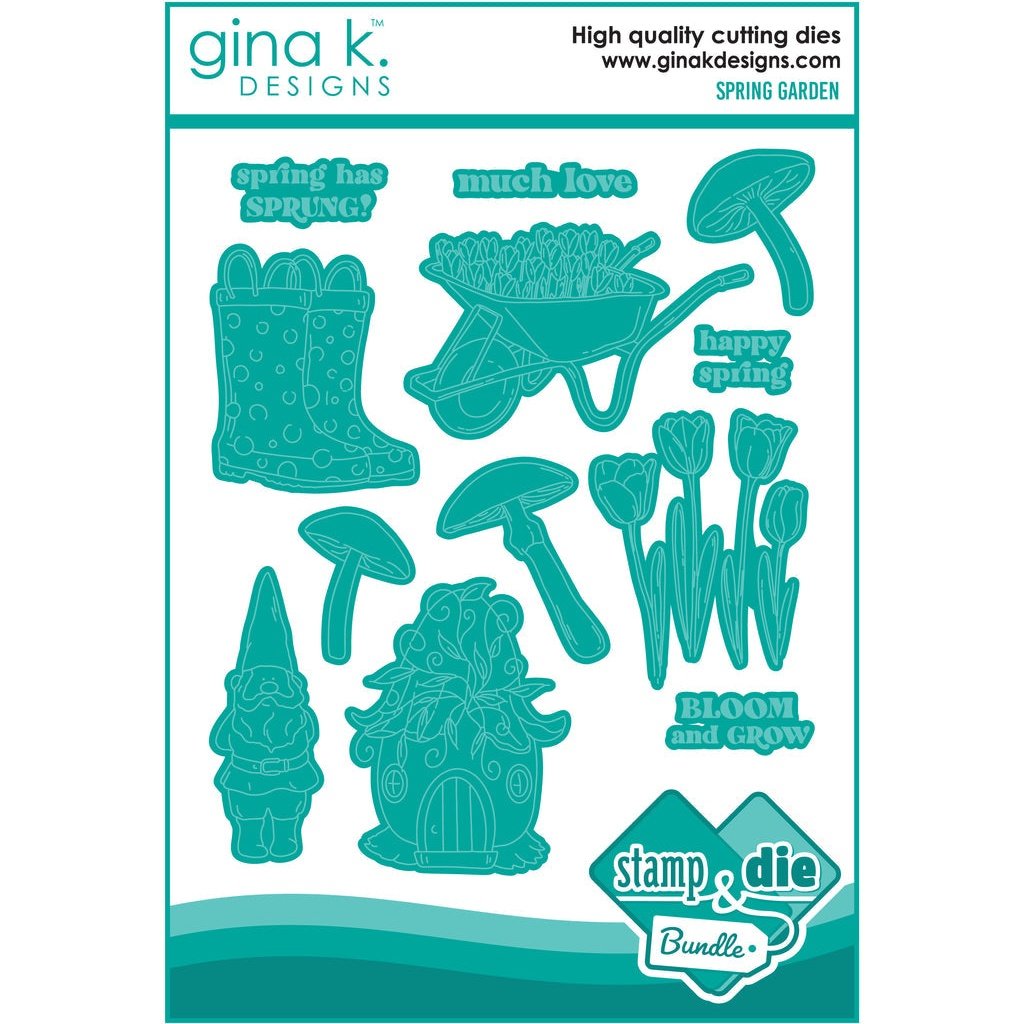 Gina K Designs Spring Garden Stamp & Die Set Bundle