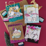 Spellbinders Stars and Fronds Frame 3D Embossing Folder from the Starry Holiday Collection by Dina Wakley
