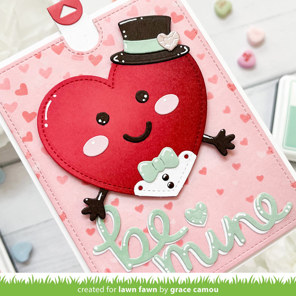 Lawn Fawn Stitched Happy Heart Die Set