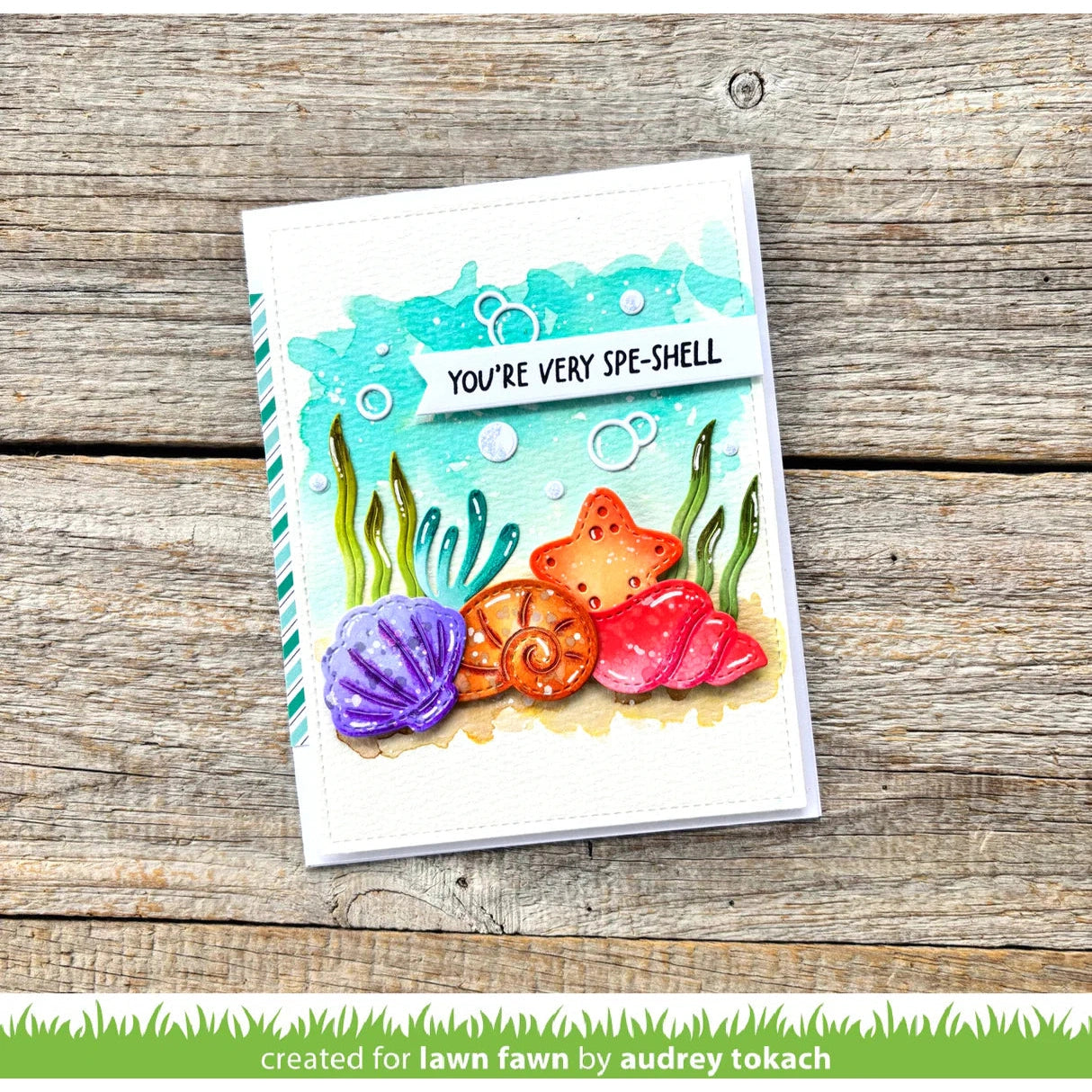 Lawn Fawn stitched seashells