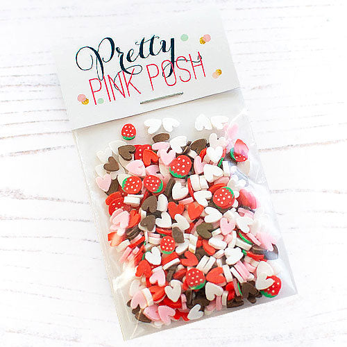 Pretty Pink Posh Strawberry Valentine Clay Confetti