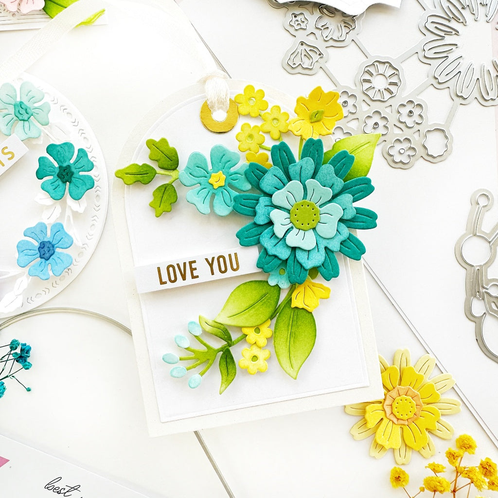 Pinkfresh Studio Stylized Florals Die & Stencil Set Bundle