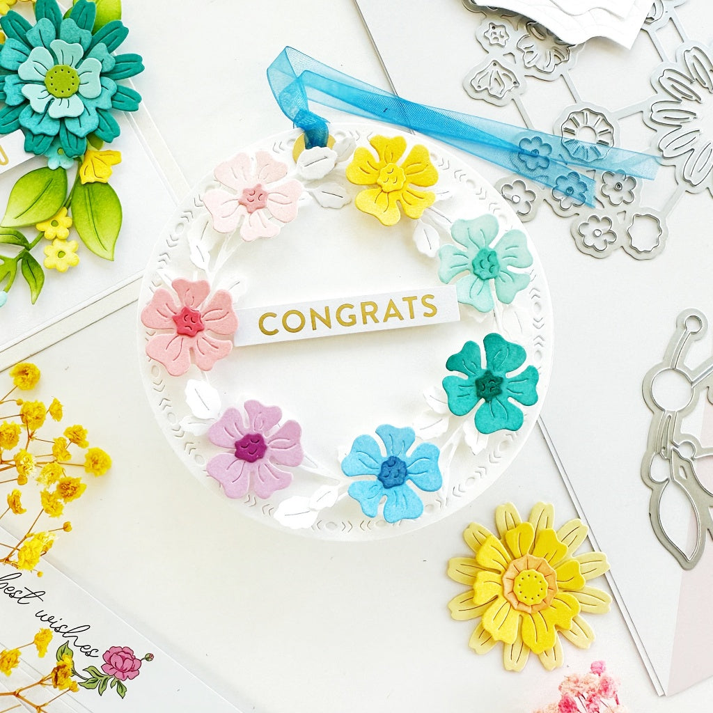 Pinkfresh Studio Stylized Florals Die & Stencil Set Bundle