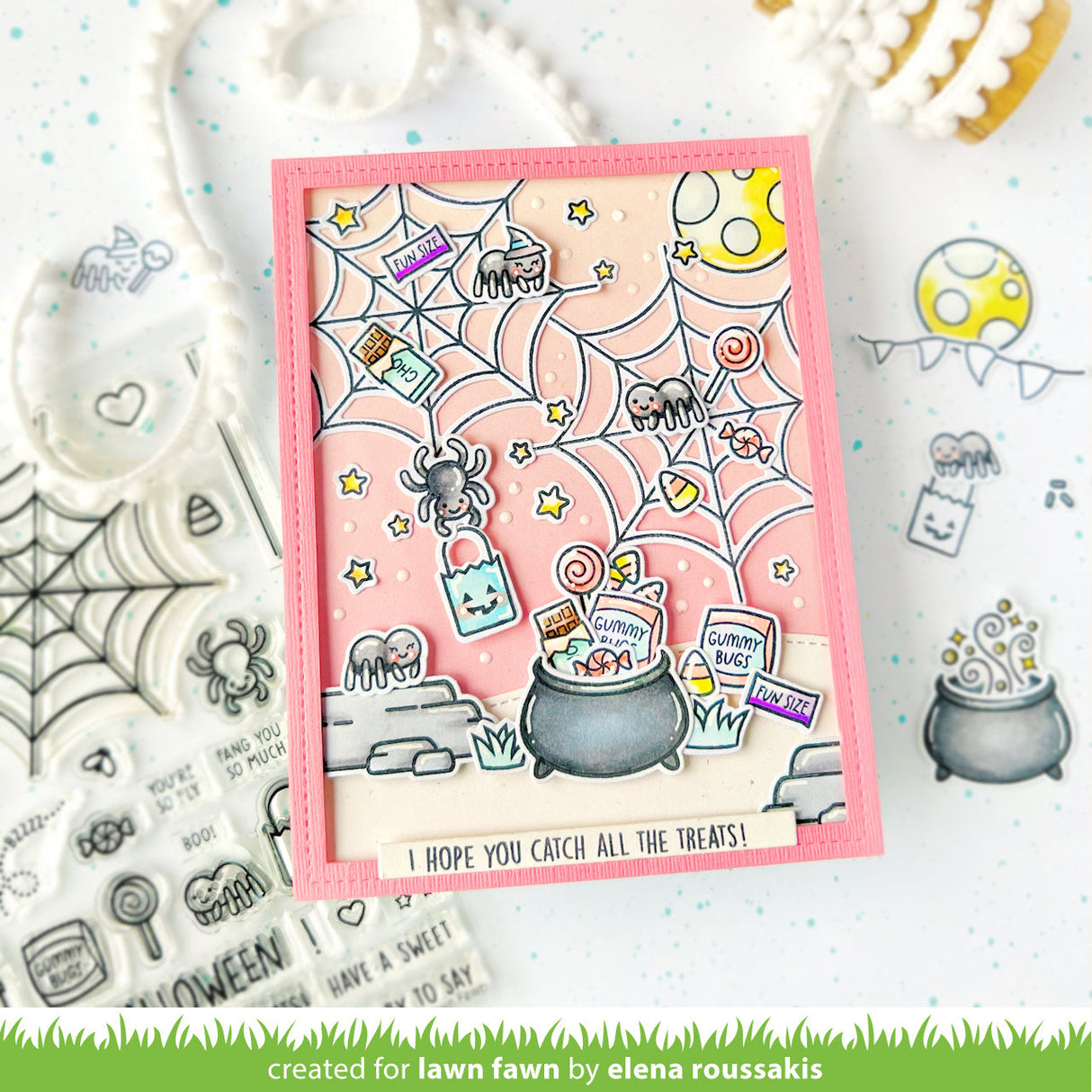 Lawn Fawn Sweet Spiders Stamp, Die & Stencil Set