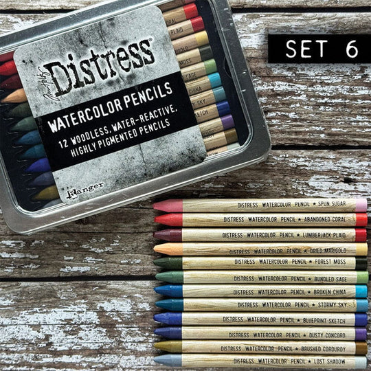 Tim Holtz Distress Watercolor Pencils - Set 6